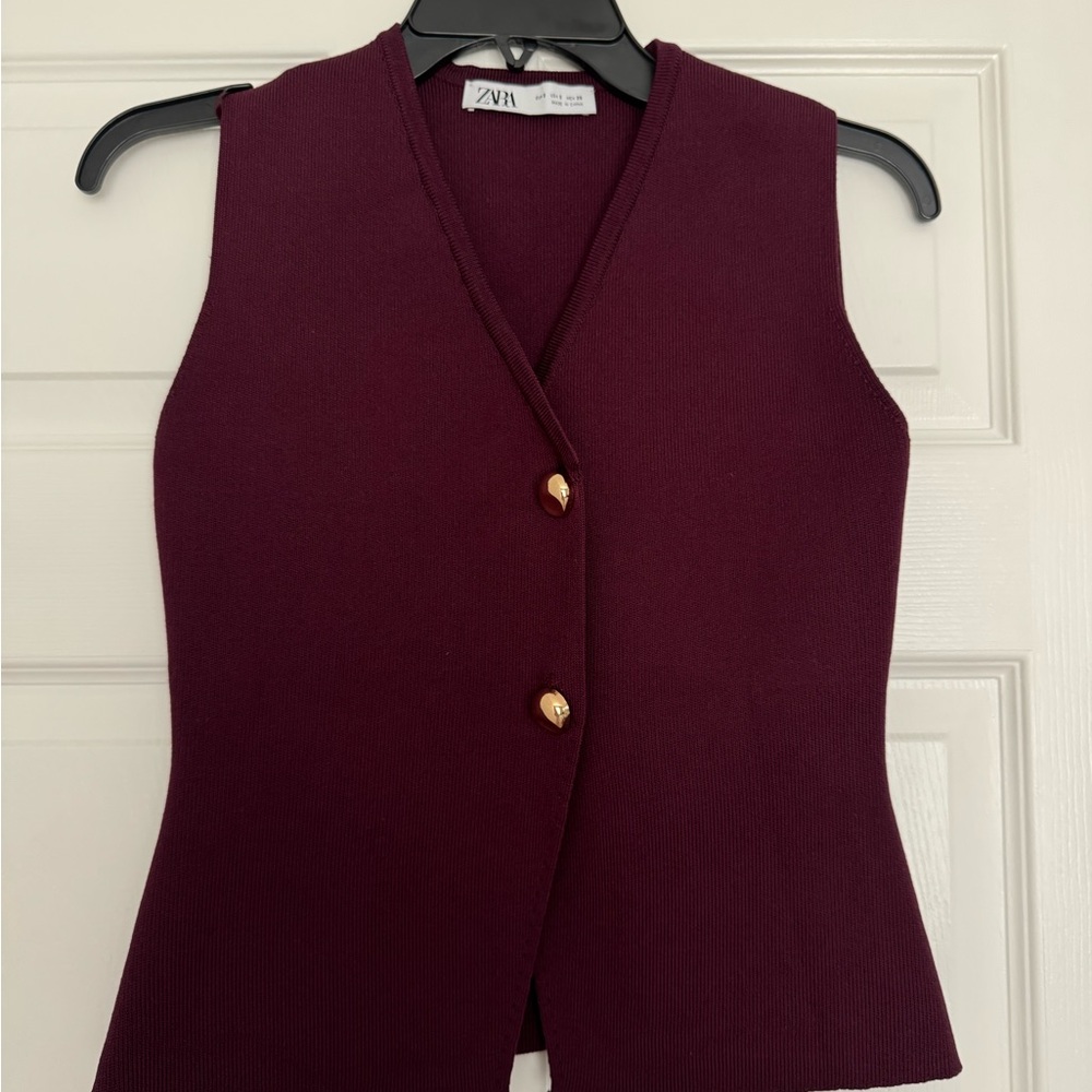 Zara Maroon Knit Top